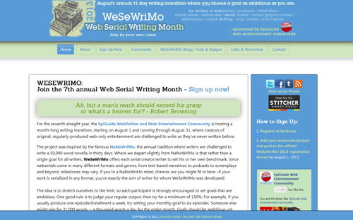 Web Serial Writing Month 2013